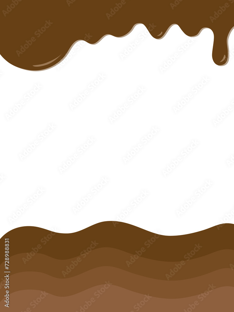 Fototapeta premium 上からチョコレートが垂れてくるイラスト