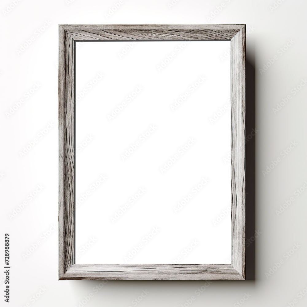 Obraz premium Wooden picture frame isolated on white background