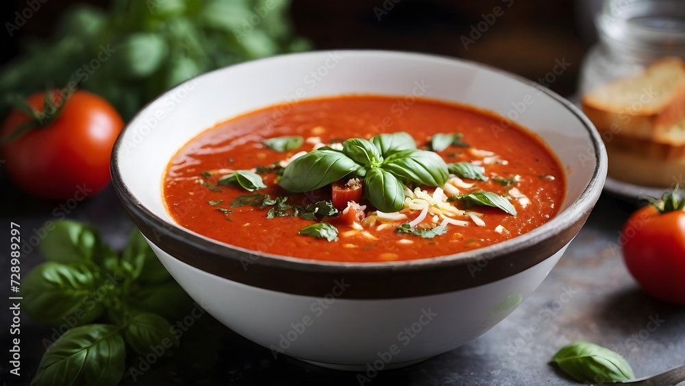 tomato soup in a bowl tomato soup in a bowl
