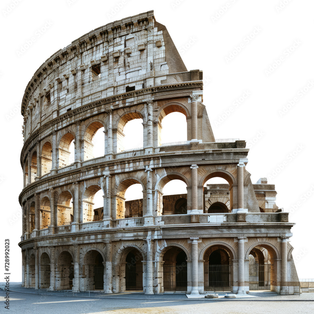 Ancient roman amphitheat on transparent background