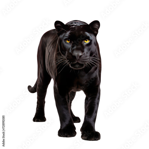 Black panther on transparent background