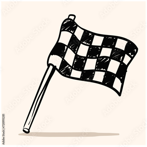 Sporty traffic victory signal old flat wave object 1. Doodle and line art illustration style