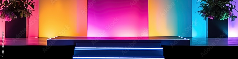 Glowing Podium with Rich Colors Elevate Your Events Stage Design
