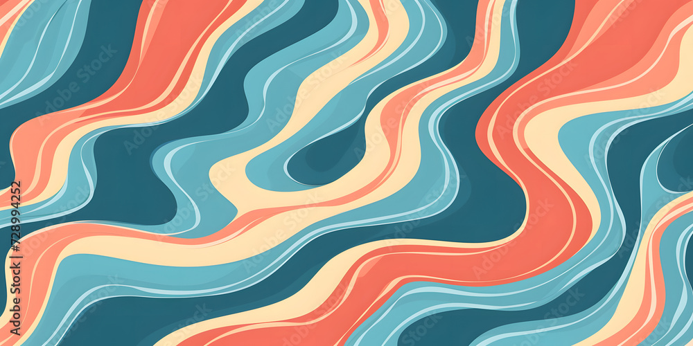 An abstract seamless wavy pattern with a retro color scheme. An abstract seamless wavy pattern with a retro color scheme.