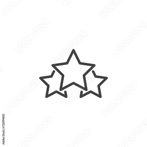 Three stars line icon