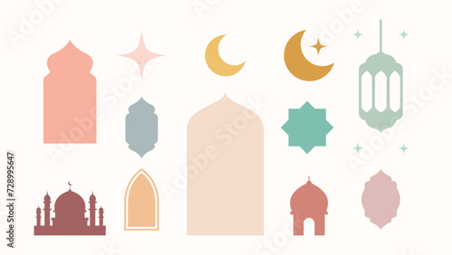 Collection elements oriental style Ramadan