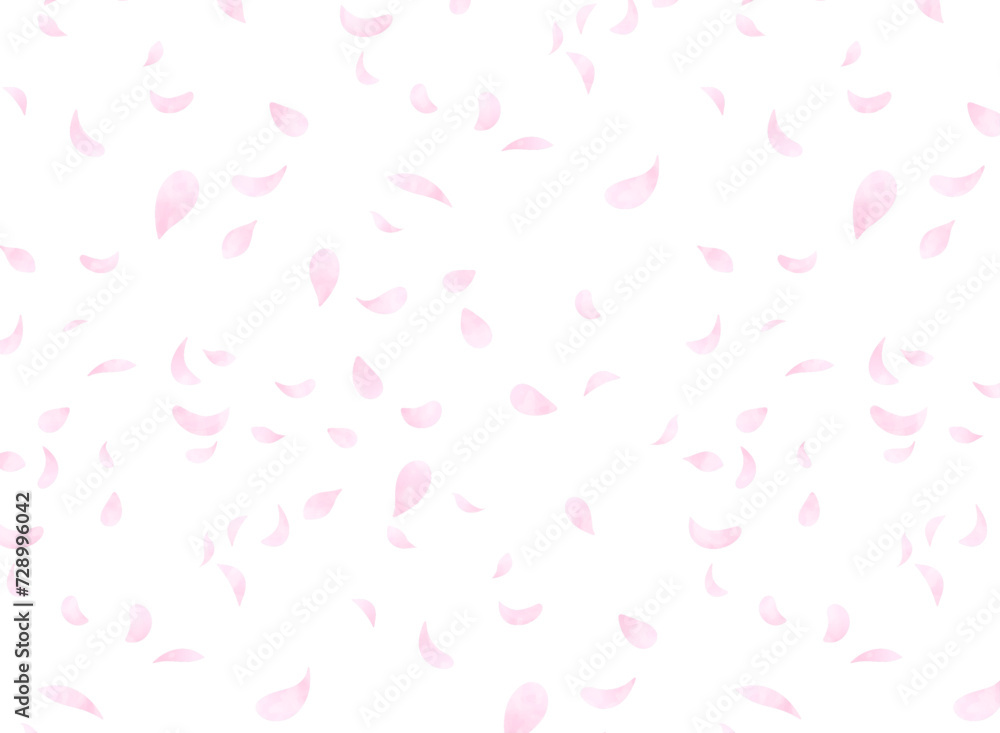 桜の花びらが舞うシームレスなパターン