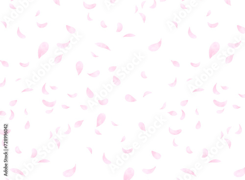 桜の花びらが舞うシームレスなパターン