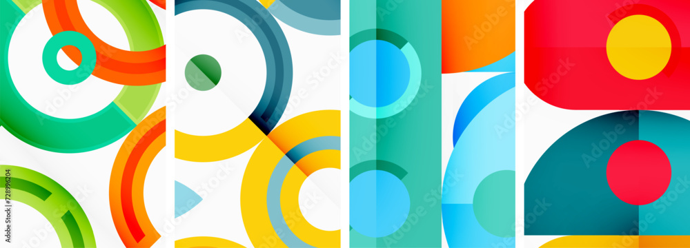 Circles and rings geometric backgrounds. Posters for wallpaper, business card, cover, poster, banner, brochure, header, website Circles and rings geometric backgrounds. Posters for wallpaper, business card, cover, poster, banner, brochure, header, website