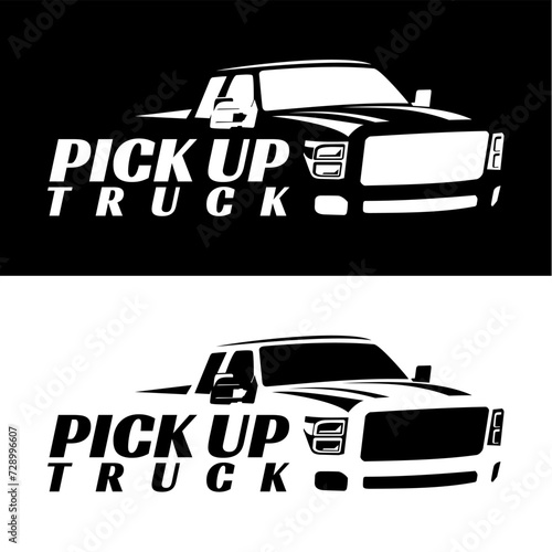 pick up truck logo design vector
