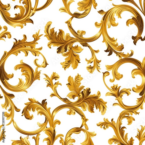Understated Elegance, A Simple Gold Pattern, Gracefully Presented Against a Clean White Background.