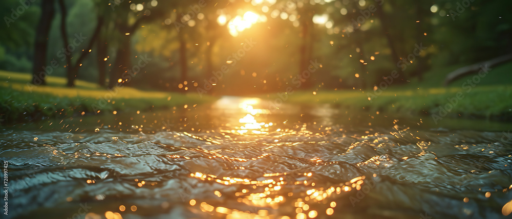 as are splashing water in a stream in a park as are splashing water in a stream in a park
