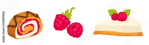Organic and natural sweet raspberry and desserts