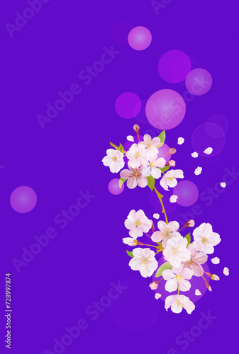 delicate pink blossoming fruit tree branch