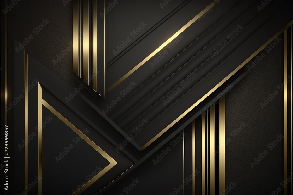 Obraz premium Elegant white overlap brown shade background with line golden elements and white and gold ribbons template. AI generated