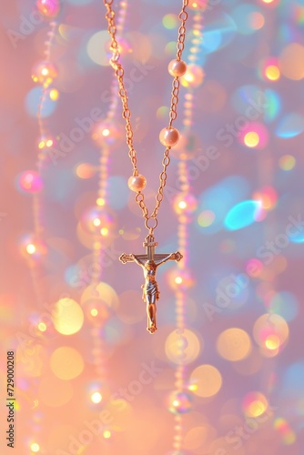 Symbol of Faith, A Rosary Cross, Emanating Spiritual Grace and Serenity.