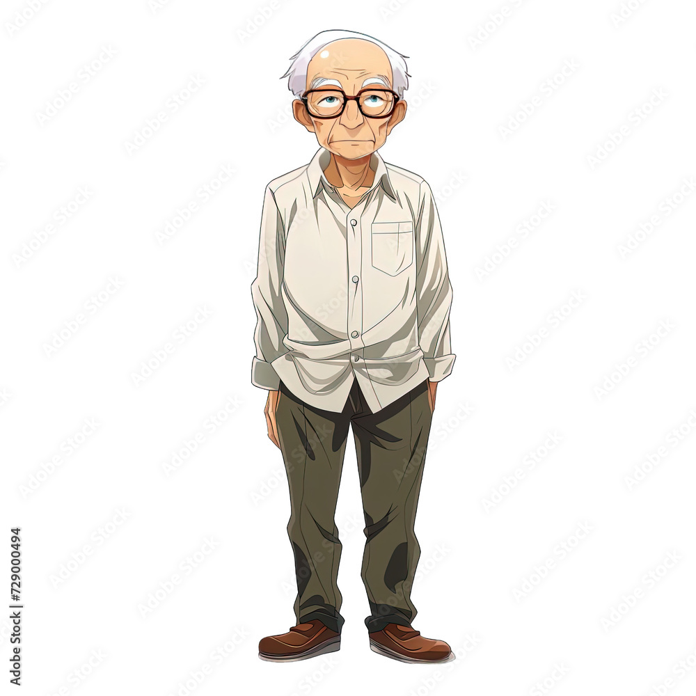 Obraz premium anime old man full body