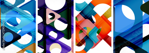 Abstract background set, showcasing a dynamic interplay of triangles. Fusion of modern design and geometric allure
