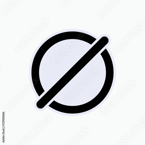 Nothing Icon. Empty, Zero. Null Symbol - Vector.