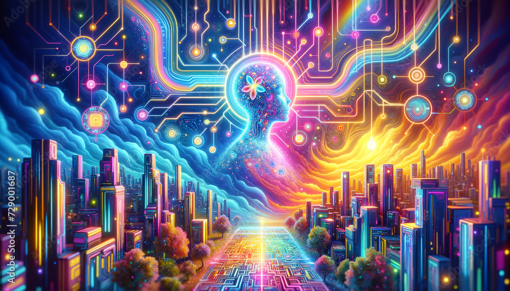 Whimsical Pop Futurism: AI-generated art illuminating a hopeful future