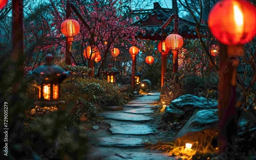 Lantern-Lit Chinese New Year Garden