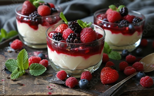 Whipped Vanilla Bean Panna Cotta and Berry Compote
