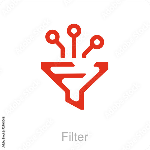 filter and funnel icon concept photo