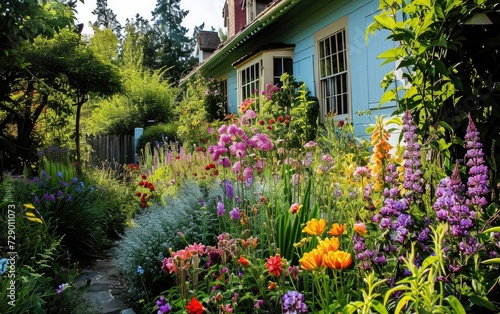 Cottage Garden Adorned with a Kaleidoscope of Colors © Umar