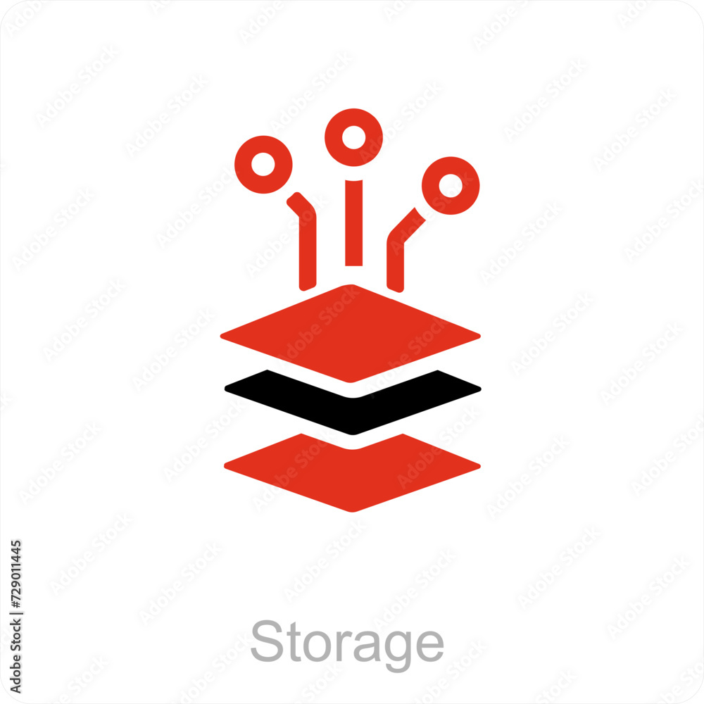 storage and Big data icon concept storage and Big data icon concept