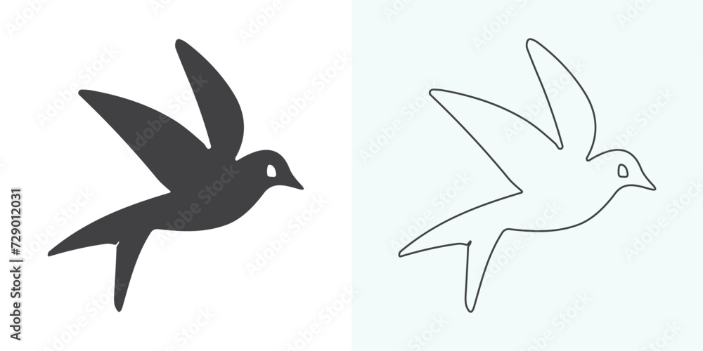 Obraz premium A flock of flying birds. Vector 