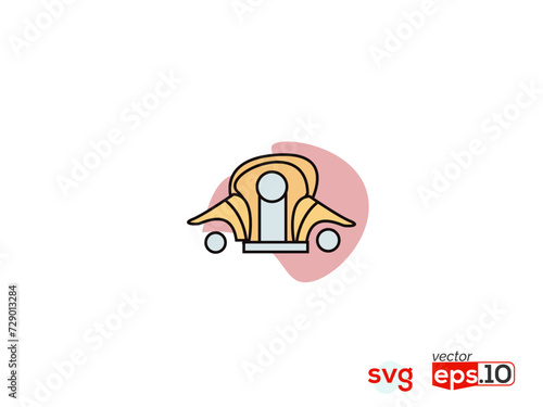 Sofa icon on white background Royalty Free Vector Image.  The Arts Outline icon collection. Vector illustration