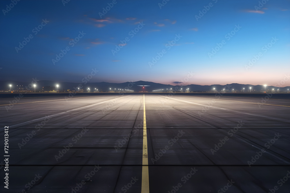 Airport terminal at night - Ai Generated