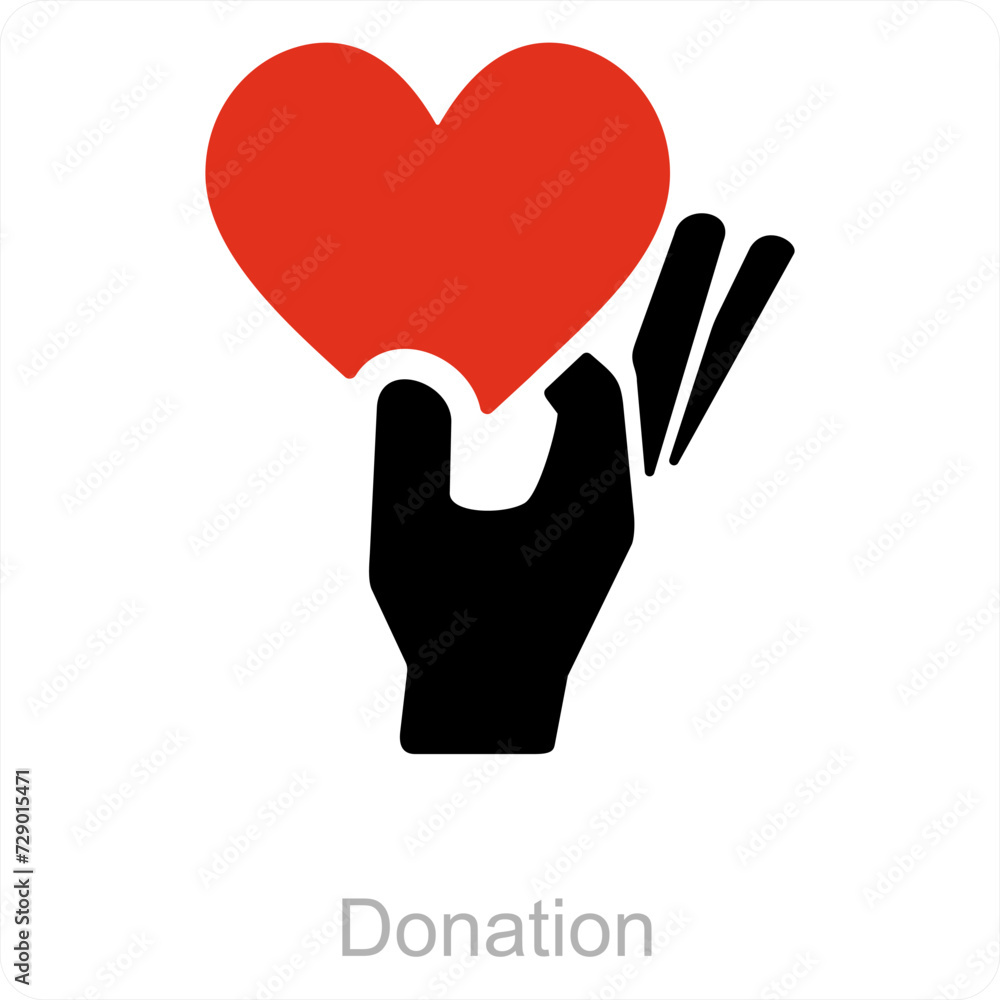 Donation and share icon concept Donation and share icon concept