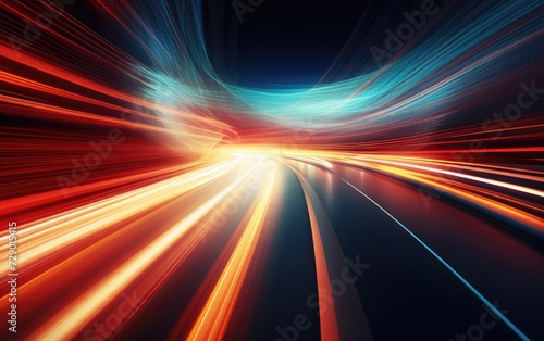 Abstract Light Trails Emanate from Moving Vehicles