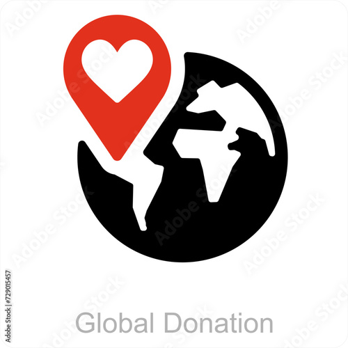 Global Donation and crowdfunding icon concept
