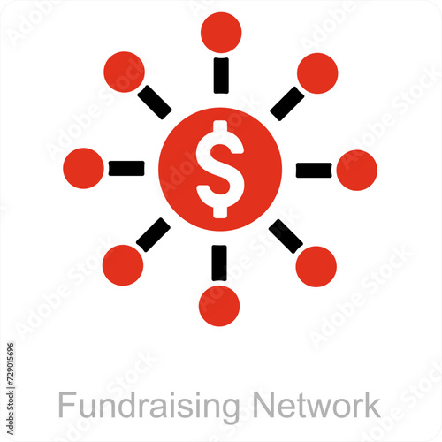 Fundraising network and Funds icon concept