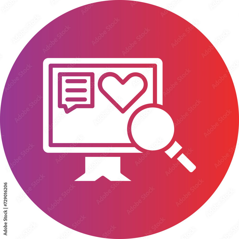 Social Media Monitoring Icon Style Social Media Monitoring Icon Style