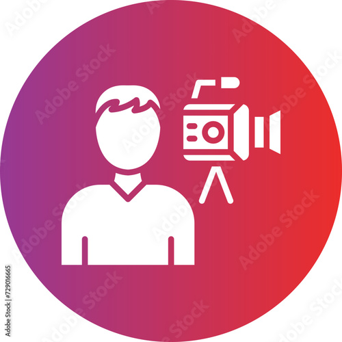 Camera Operator Male Icon Style