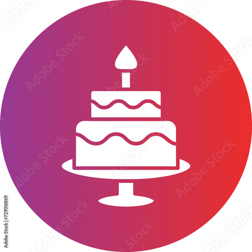 Two Layered Cake Icon Style