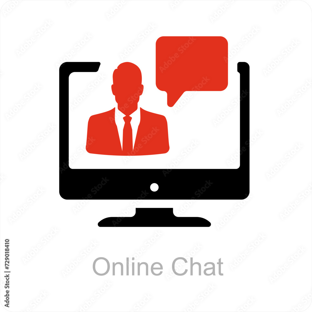 online chat and conversation icon concept online chat and conversation icon concept