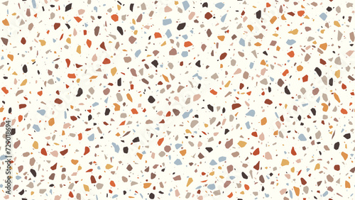 Terrazzo tile mosaic pattern, terazzo marble texture for terazo floor, vector seamless background. Abstract geometric pattern with color stones print, Terrazzo modern flooring of marble or quartz