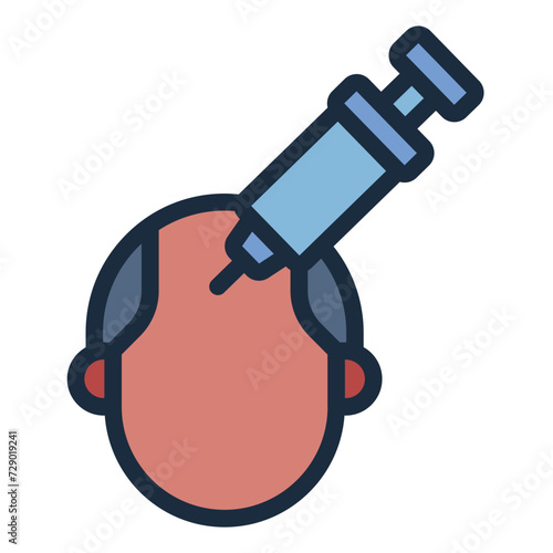 PRP Hair Treatment for bald man icon