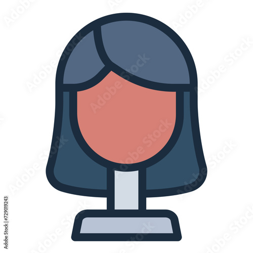 Wig woman mannequin icon