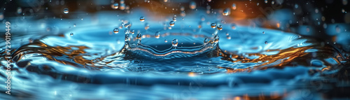 Water drops in various forms  such as a close-up of a single droplet  a drop creating ripples on a surface background.