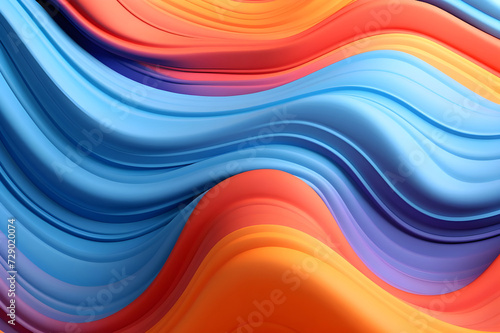 Abstract colorful background with smooth wavy lines - Ai Generated