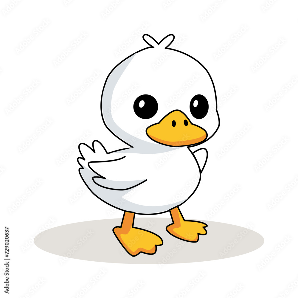 cute duck vector illustration. with flat, cartoon, minimalist, 2d style isolated on white background cute duck vector illustration. with flat, cartoon, minimalist, 2d style isolated on white background