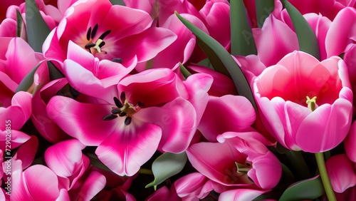 pink tulip flowers against a pale pink background, spring flower romantic background