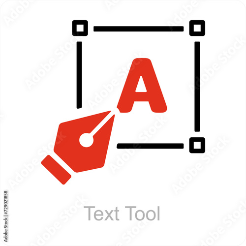 text tool and text box icon concept
