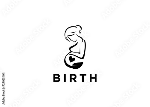 mother and baby logo, design, Vector, illustration, Creative icon, template