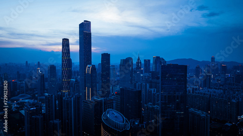 Aerial view of landscape in Guangzhou city, China photo